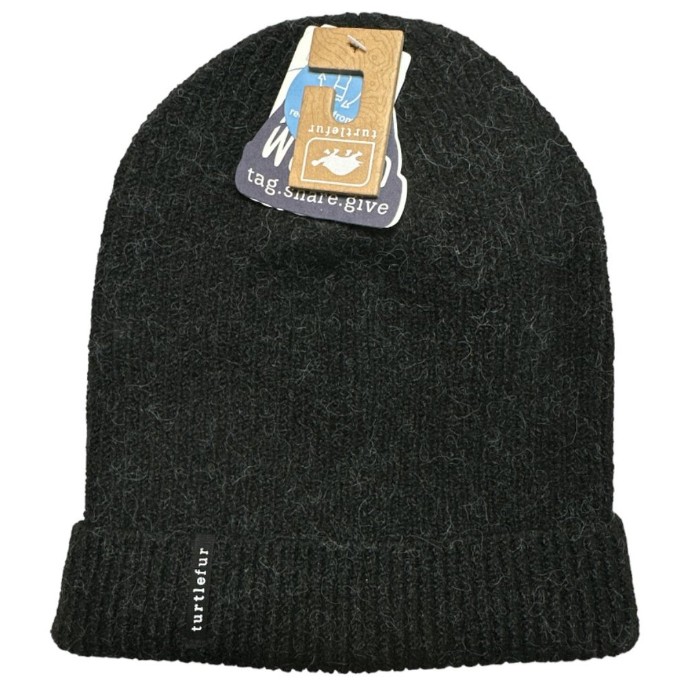 Turtlefur Williamsburg Knit Watch Cap Black Beanie Hat Unisex Adult NWT